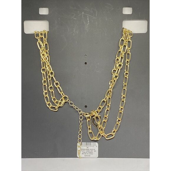 Thalia Sodi Gold-Tone Heart Charm Layered Necklace 17" + 3" MSRP $39.50 CP804 - Picture 3 of 3